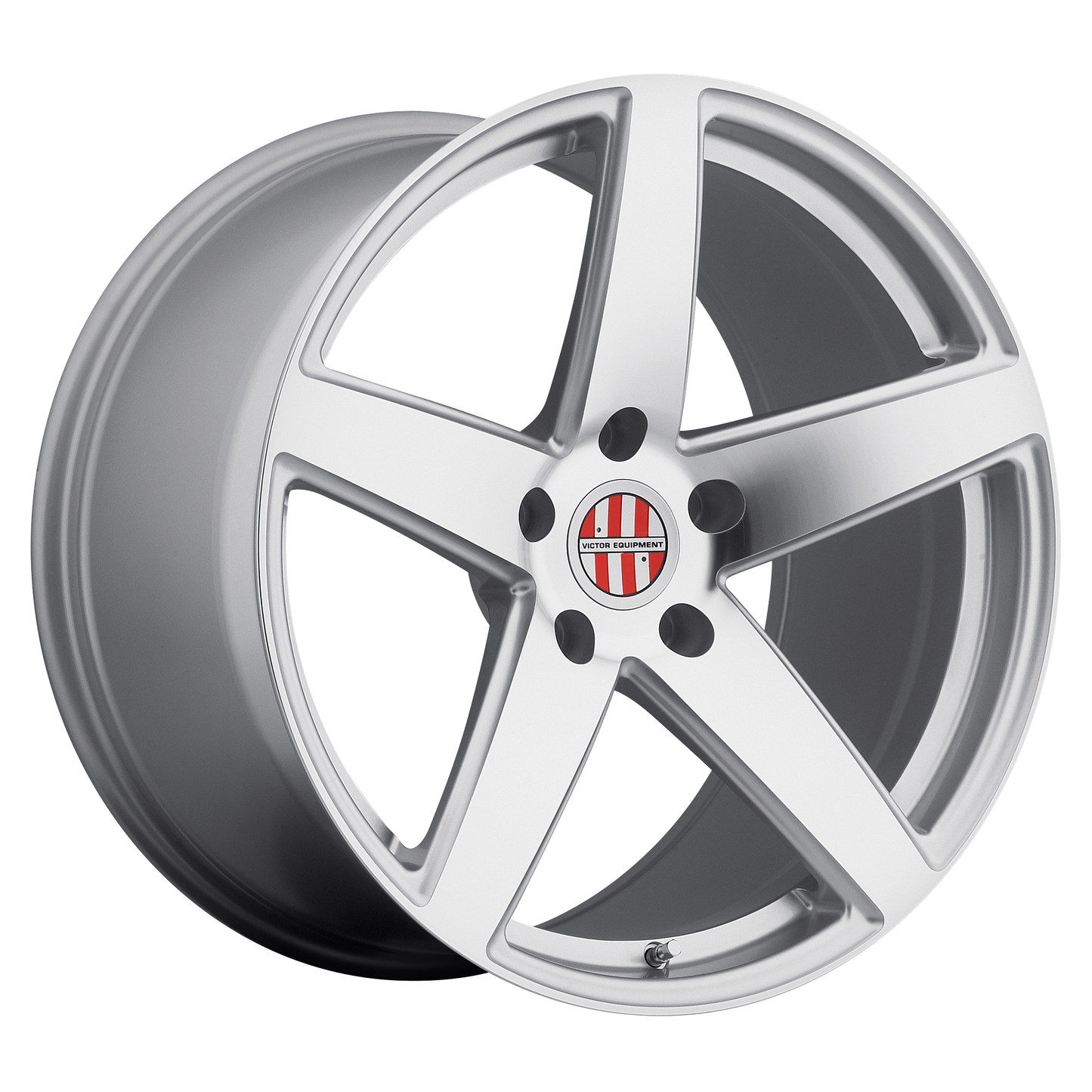 Set of 4: Victor Equipment Baden Wheel, 21x10.5 +56 Offset 5x130, Silver W/ Mirror Cut Face - 2105VIB565130S71