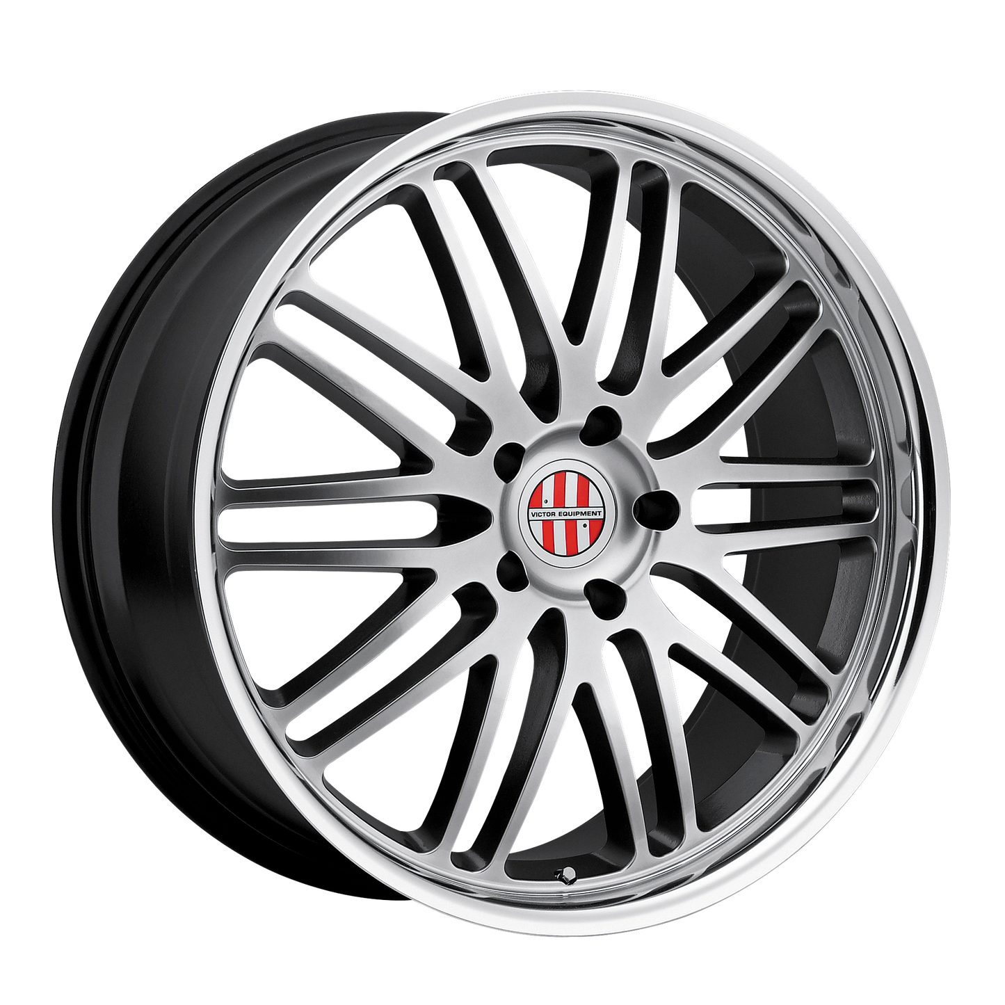 Set of 4: Victor Equipment Lemans Wheel, 19x9.5 +49 Offset 5x130, Hyper Silver W/ Mirror Cut Lip - 1995VIL495130S71