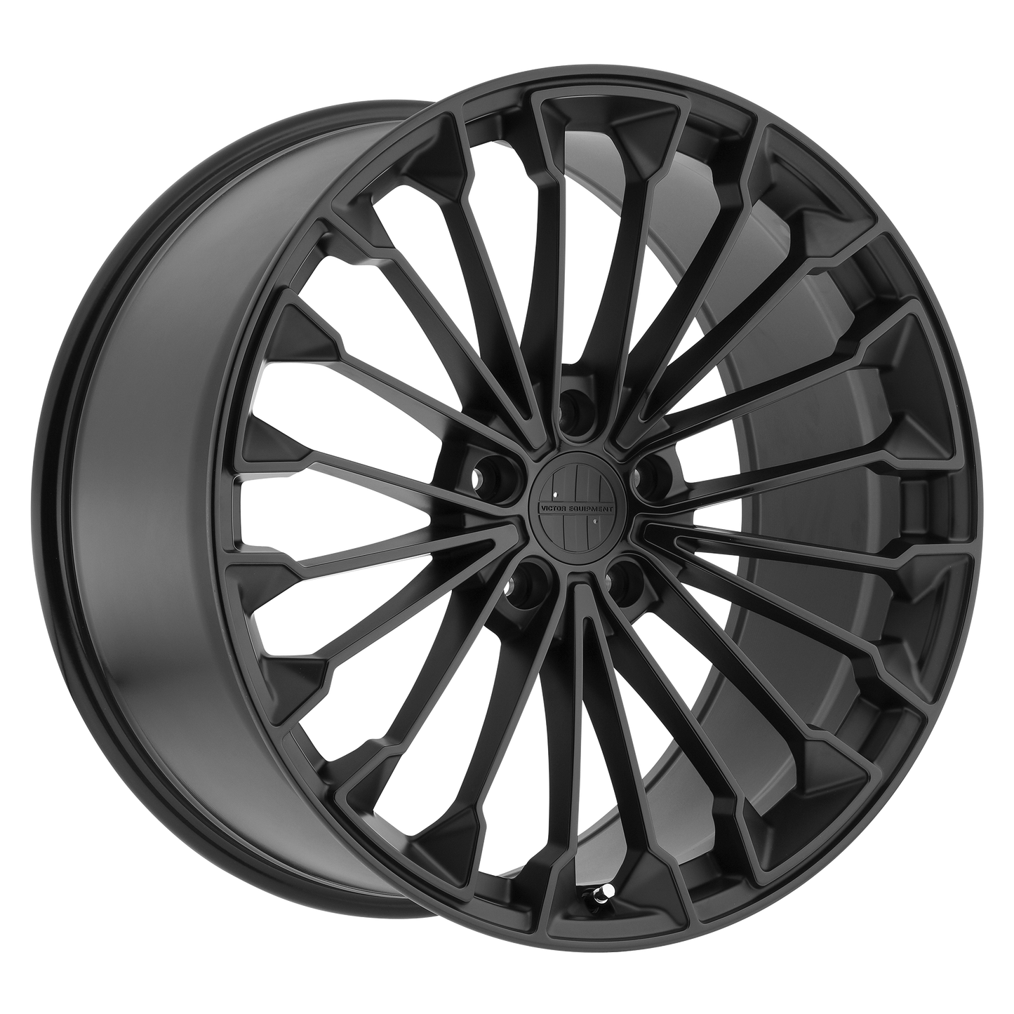 Set of 4: Victor Equipment Wurttemburg Wheel, 18x10.5 +55 Offset 5x130, Matte Black W/ Gloss Black Face - 1805VIW555130M71