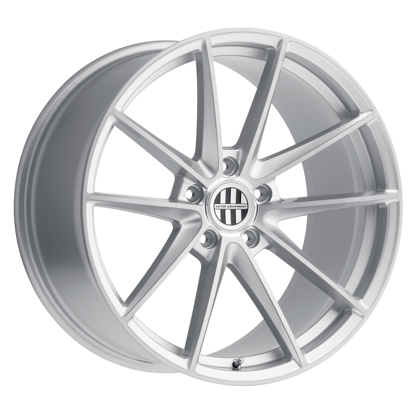 Set of 4: Victor Equipment Zuffen Wheel, 22x11.0 +56 Offset 5x130, Silver W/ Brushed Face - 2211VZF565130S71