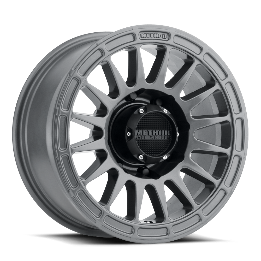 Set of 4: Method MR314 17x8.5 0mm Offset 6x5.5 106.25mm CB Gloss Titanium - MR31478560800