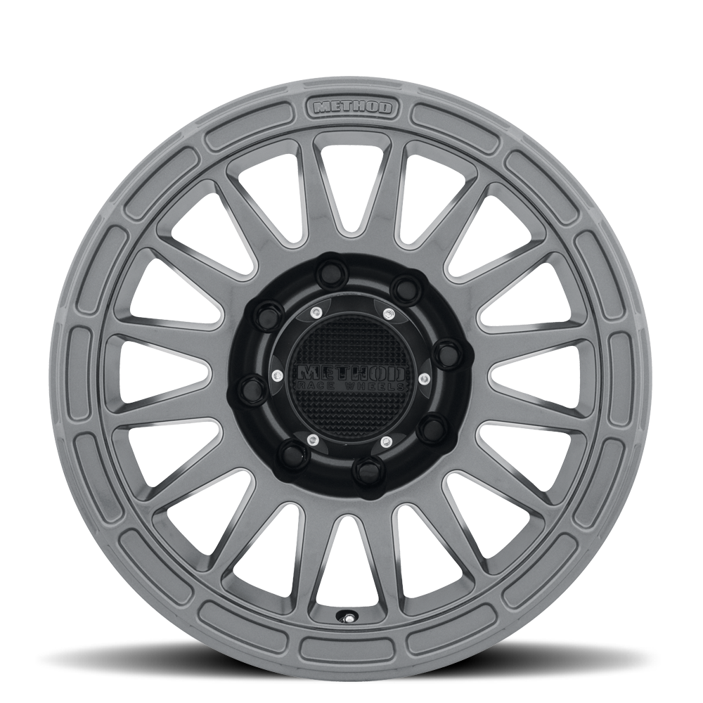 Set of 4: Method MR314 17x8.5 0mm Offset 6x5.5 106.25mm CB Gloss Titanium - MR31478560800
