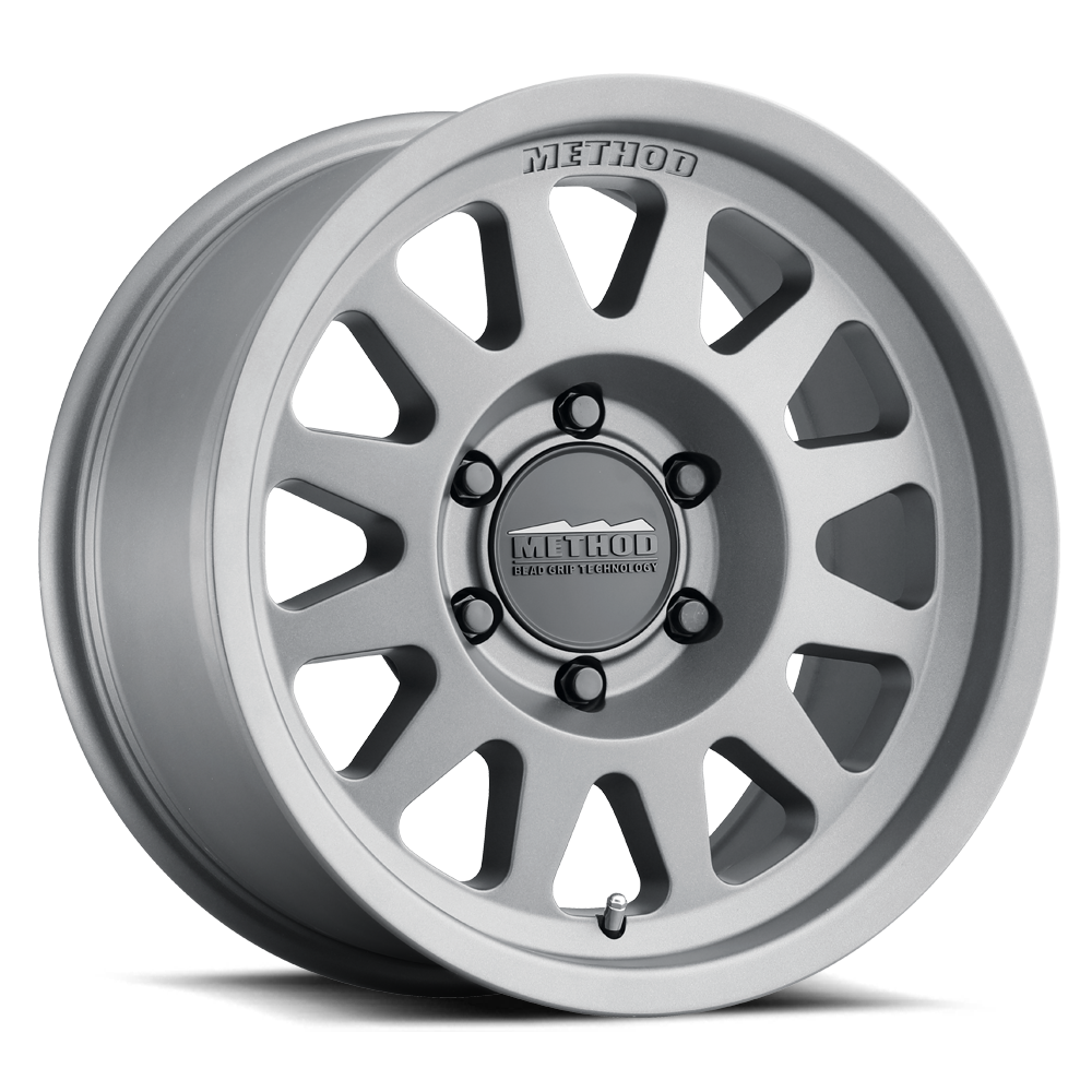 Set of 4: Method MR704 17x8.5 0mm Offset 8x6.5 130.81mm CB Matte Titanium - MR70478580800