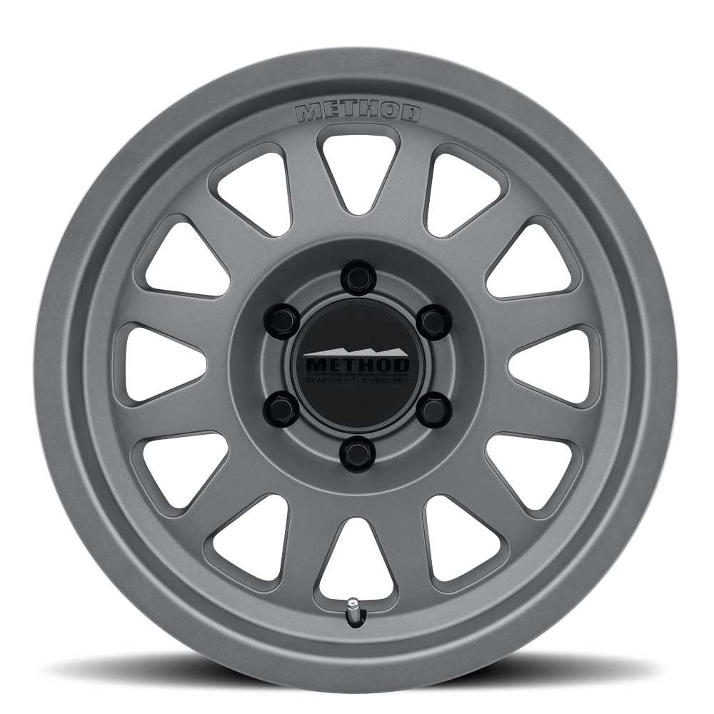 Set of 4: Method MR704 17x8.5 0mm Offset 8x6.5 130.81mm CB Matte Titanium - MR70478580800