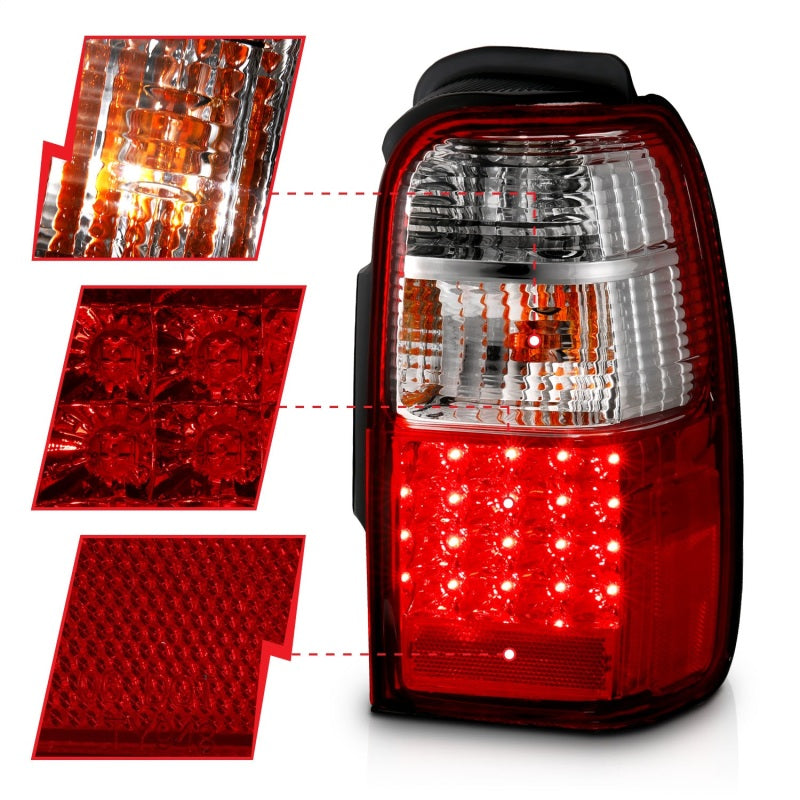 ANZO 2001-2002 Toyota 4 Runner LED Taillights Red/Clear - 311070