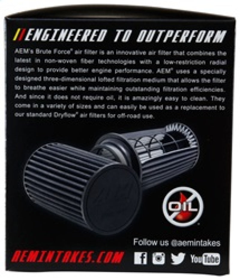 AEM Dryflow Conical Air Filter 6in Base OD x 3.5in - 21-204BF