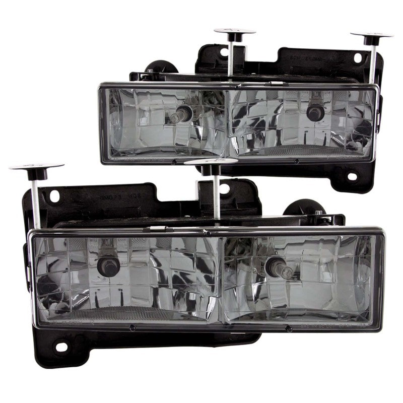 ANZO 1988-1998 Chevrolet C1500 Crystal Headlights w/ Smoke Lens - 111061