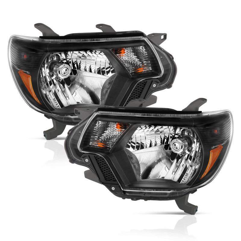 ANZO 2012-2015 Toyota Tacoma Crystal Headlights Black - 111395