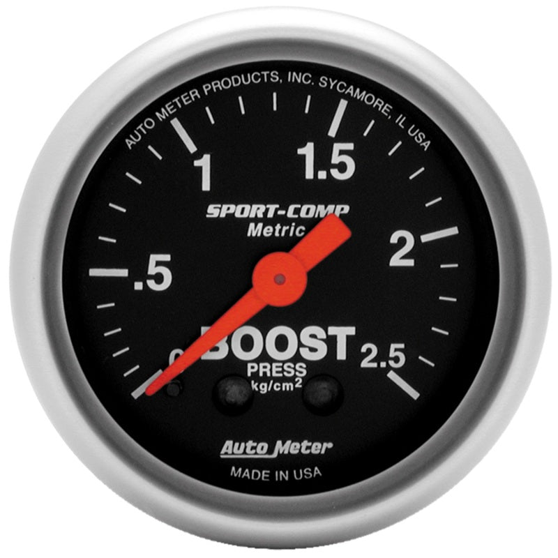 Autometer Sport-Comp 52mm METRIC 0-2.5kg/Cm2 Mechanical Gauge - 3304-J