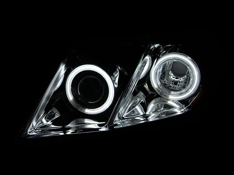 ANZO 2007-2009 Toyota Camry Projector Headlights w/ Halo Black - 121181