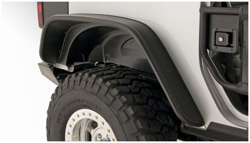 Bushwacker 07-18 Jeep Wrangler Flat Style Flares 2pc Fits 2-Door - 10052-07