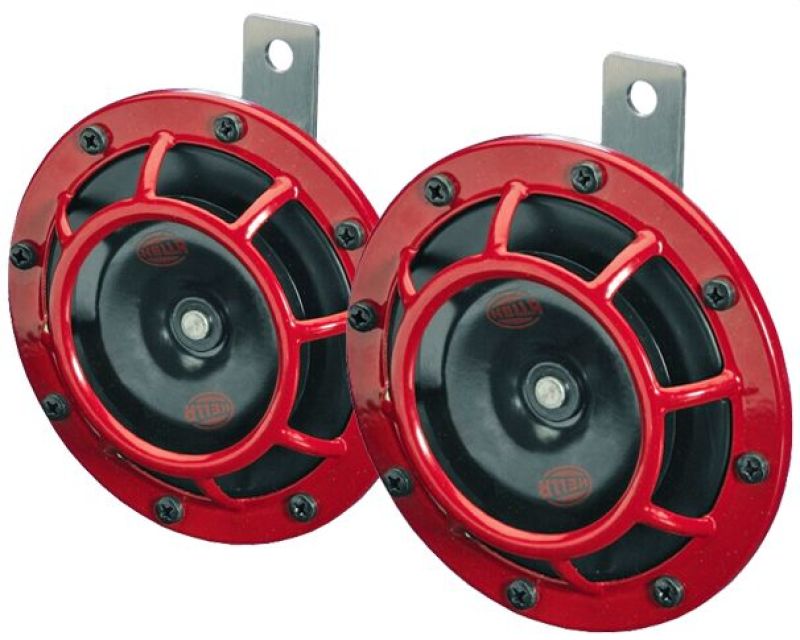 Hella Supertone Horn Kit 12V 300/500HZ Red (003399803 = 003399801) - 003399801