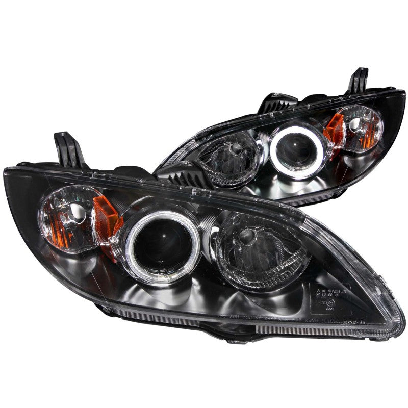 ANZO 2004-2008 Mazda 3 Projector Headlights w/ Halo Black (CCFL) - 121228