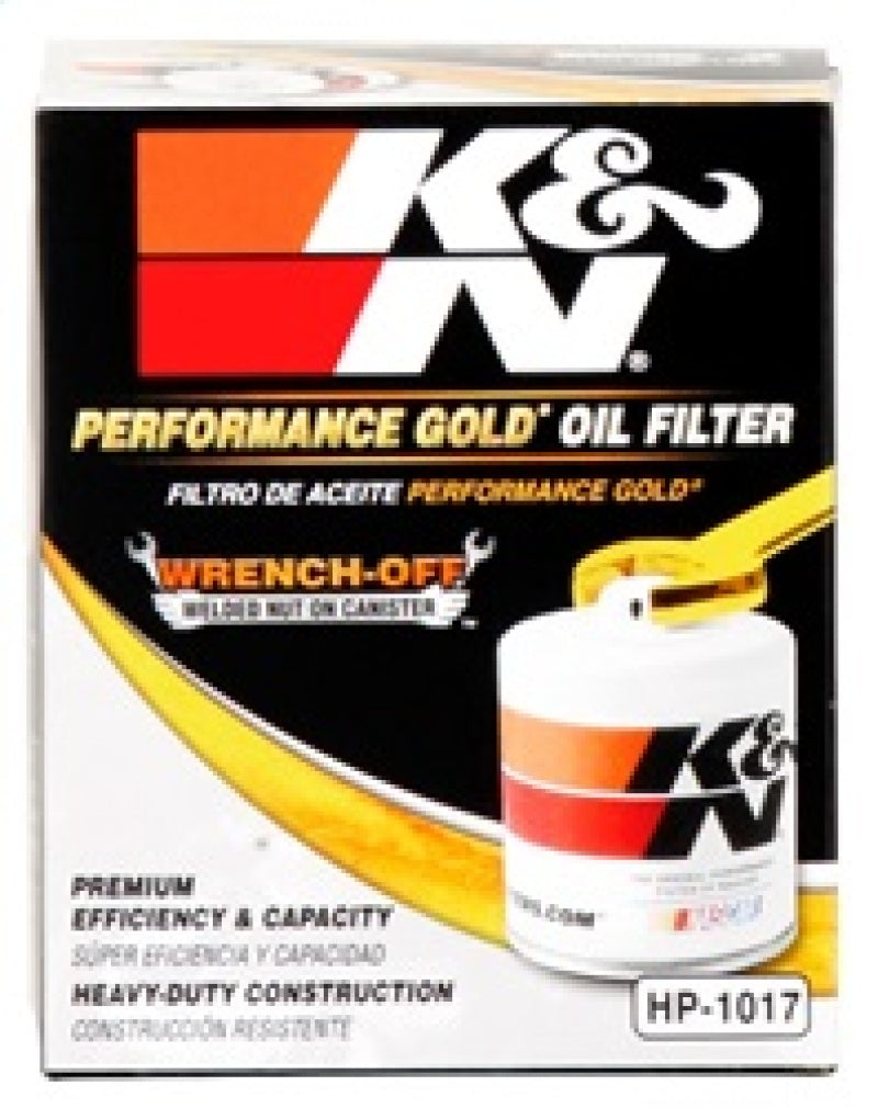 K&N 3.74inch / 2.98 OD Performance Gold Oil Filter - HP-1017