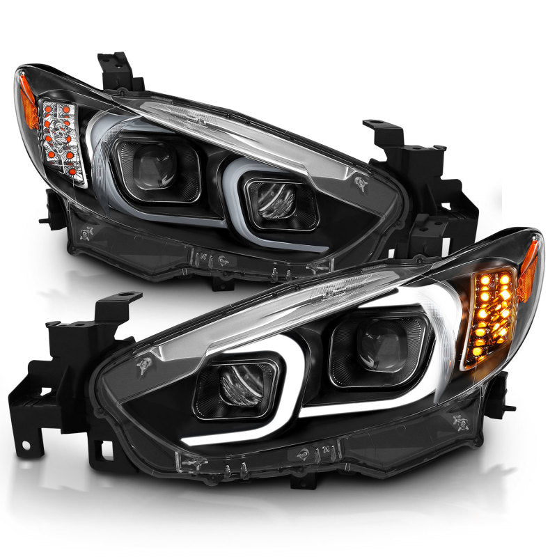 ANZO 2014-2015 Mazda 6 Projector Headlights w/ Plank Style Design - 121516