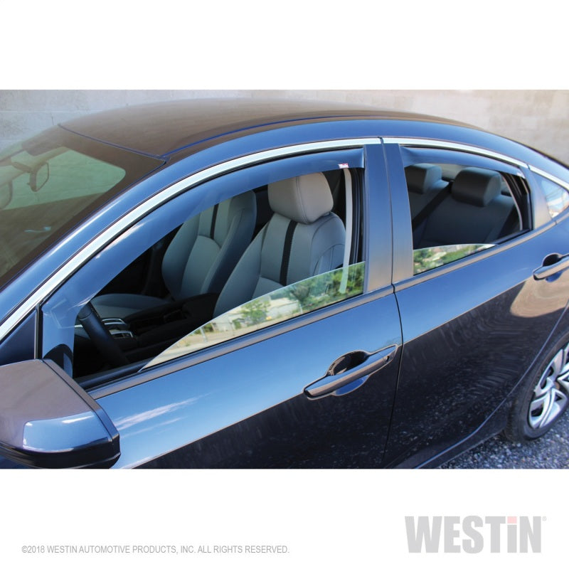 Westin 2016-2018 Honda Civic Sedan Wade In-Channel Wind Deflector 4pc - 72-44493