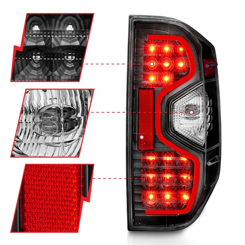 ANZO 2014-2015 Toyota Tundra LED Taillights Black - 311233