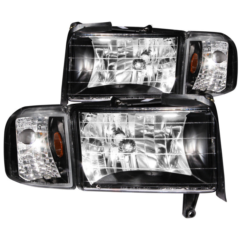 ANZO 1994-2001 Dodge Ram Crystal Headlights Black - 111067