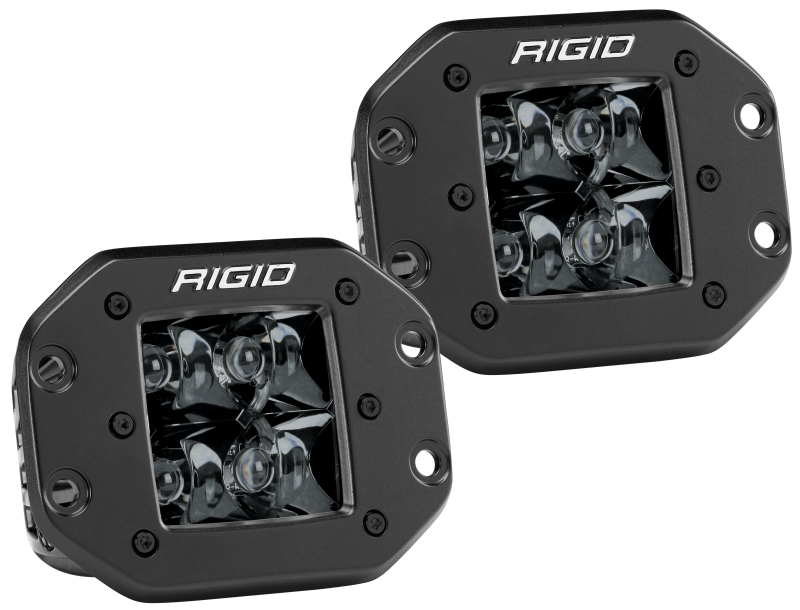 Rigid Industries D2 - Midnight Edition Flush Mount Spot Lights - 212213BLK