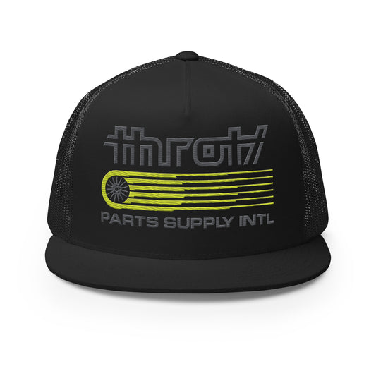 throtl International Parts Supply Short Black Trucker Hat