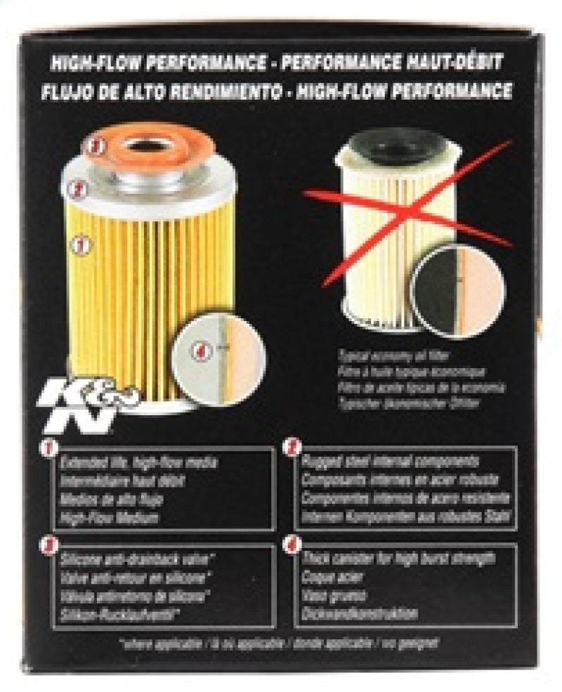 K&N 3.74inch / 2.98 OD Performance Gold Oil Filter - HP-1017