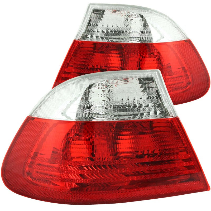 ANZO 2000-2003 BMW 3 Series E46 Taillights Red/Clear - 221217