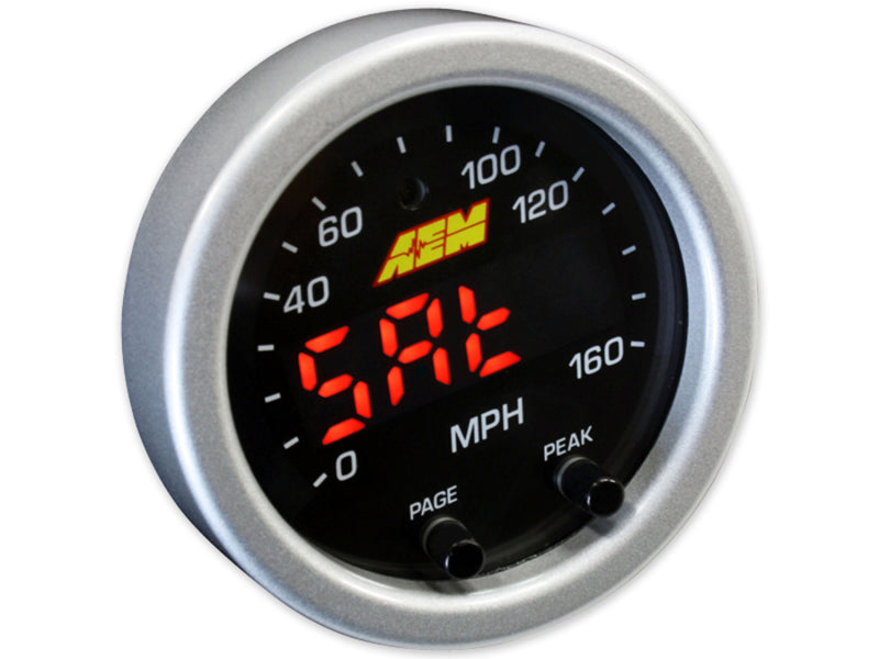 AEM X-Series 0-160 MPH Black Bezel w/ Black Face GPS - 30-0313