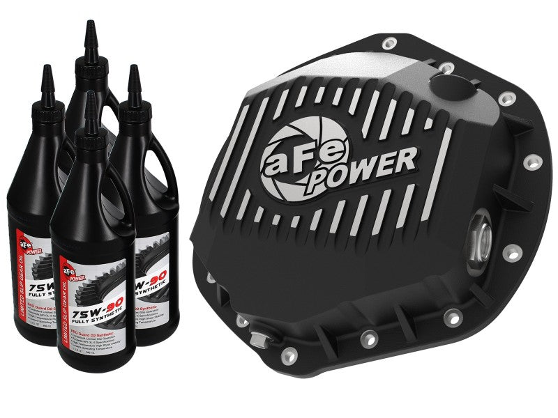 aFe Pro Series Rear Diff Cover Black w/ Machined Fins - 46-71061B