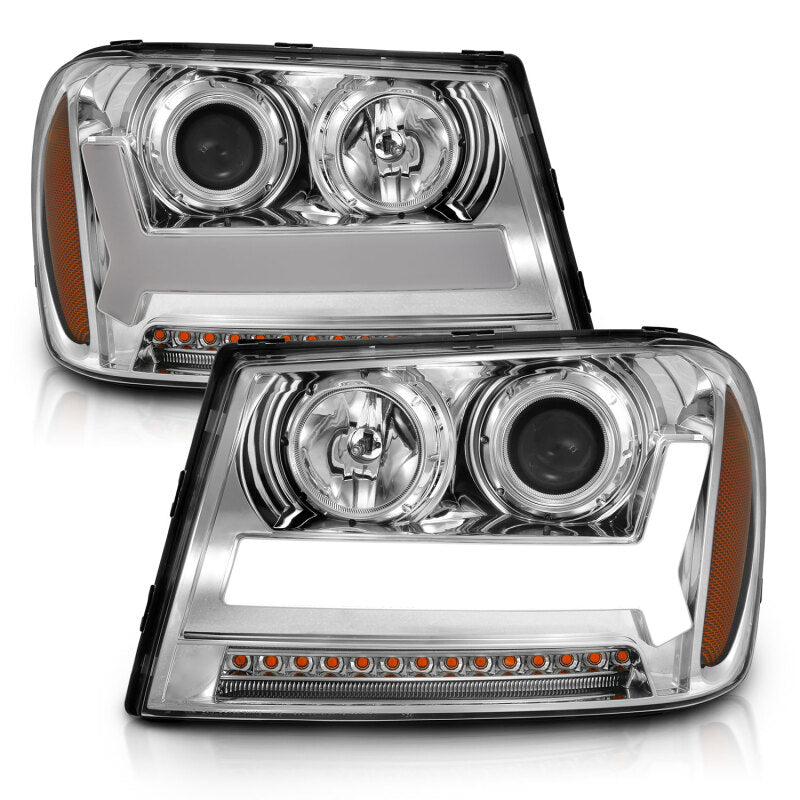 ANZO 2006-2009 Chevrolet Trailblazer Projector Headlights w/ Plank Style Design - 111391