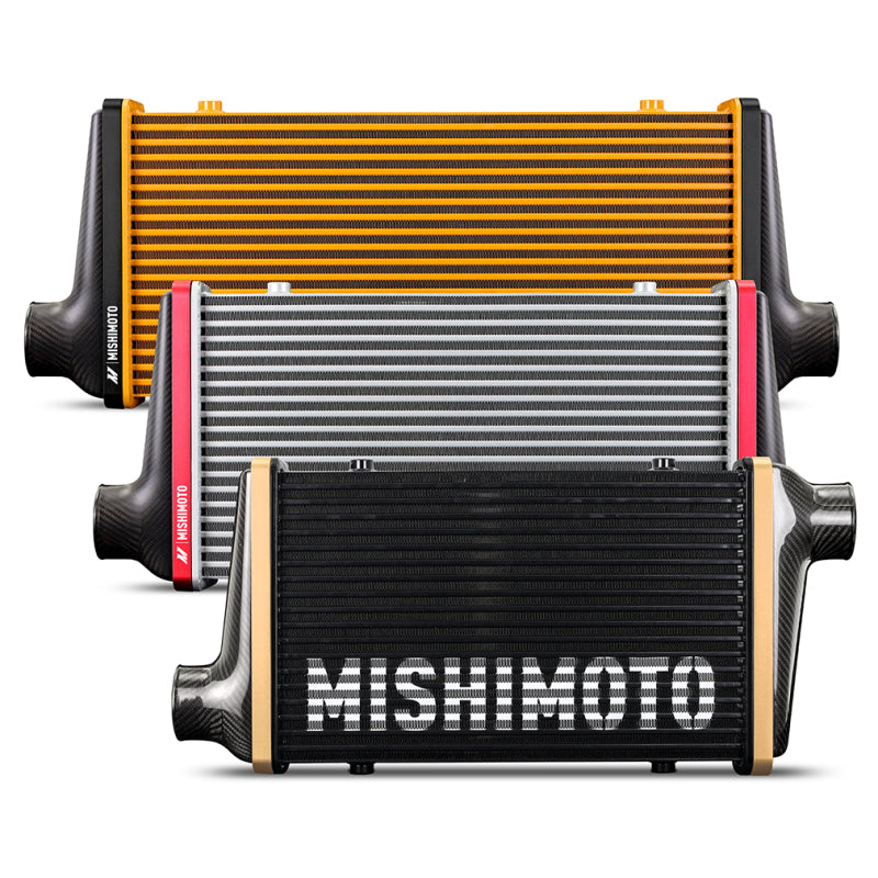 Mishimoto Universal Carbon Fiber Intercooler - Gloss Tanks - 450mm - MMINT-UCF-G4B-C-G