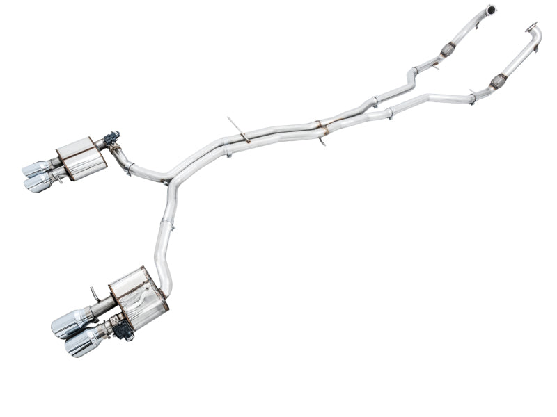 AWE Tuning Audi B9 S4 SwitchPath Exhaust - Non-Resonated (Silver - 3025-42030