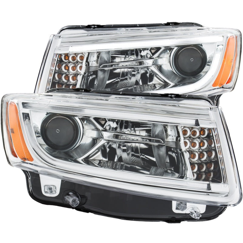 ANZO 2014-2015 Jeep Grand Cherokee Projector Headlights w/ Plank Style - 111328