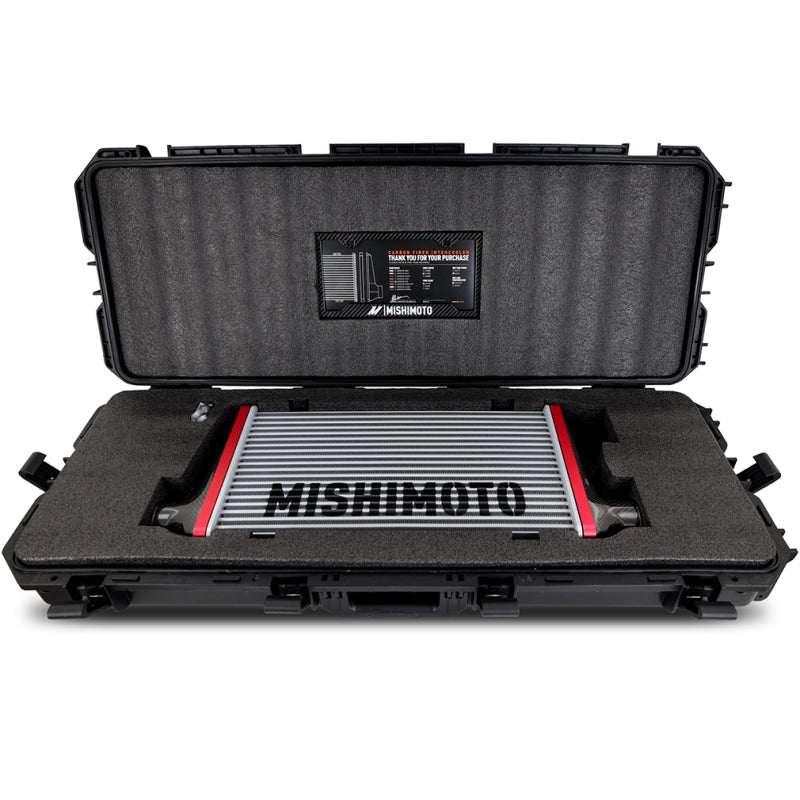 Mishimoto Universal Carbon Fiber Intercooler - Gloss Tanks - 450mm - MMINT-UCF-G4B-C-G