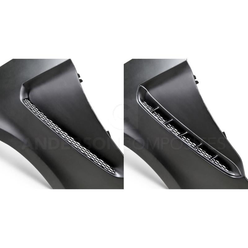 Anderson Composites 15-16 Ford Mustang GT350 Style Fiberglass Front Fenders - AC-FF15FDMU-GR-GF