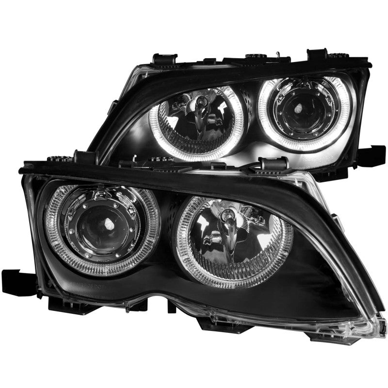 ANZO 2002-2005 BMW 3 Series E46 Projector Headlights w/ Halo - 121140