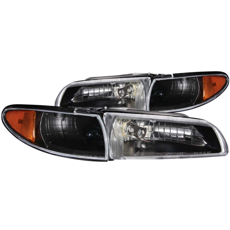 ANZO 1997-2003 Pontiac Grand Prix Crystal Headlights Black - 121201