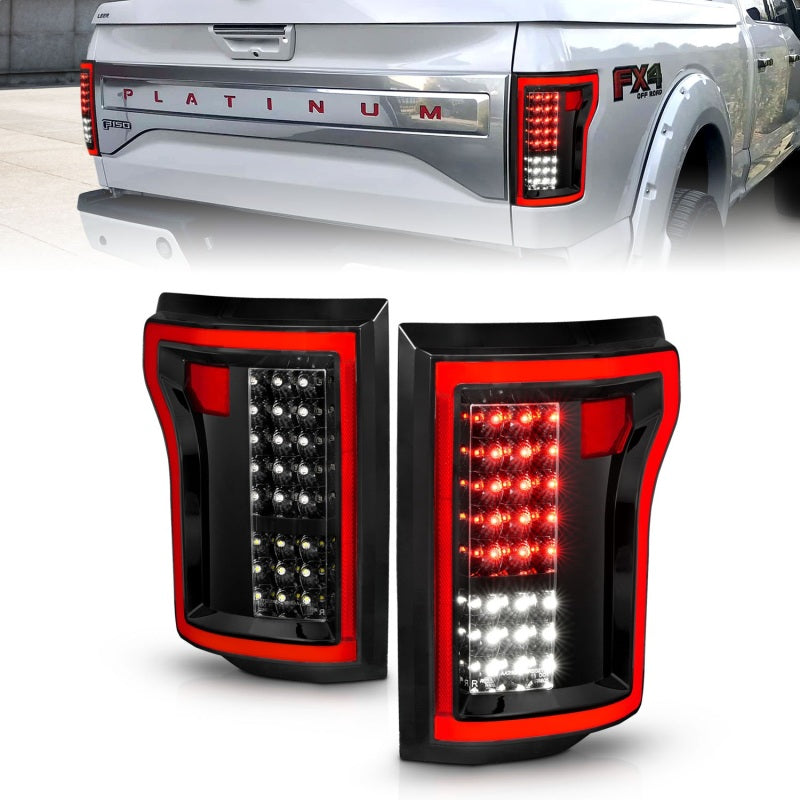 ANZO 2015-2016 Ford F-150 LED Taillights Black - 311261