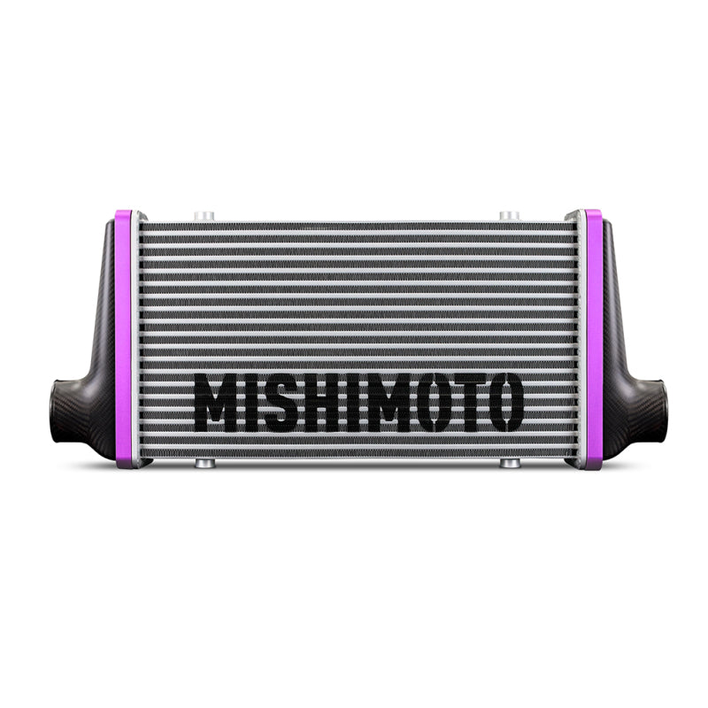 Mishimoto Universal Carbon Fiber Intercooler - Gloss Tanks - 450mm - MMINT-UCF-G4B-C-G