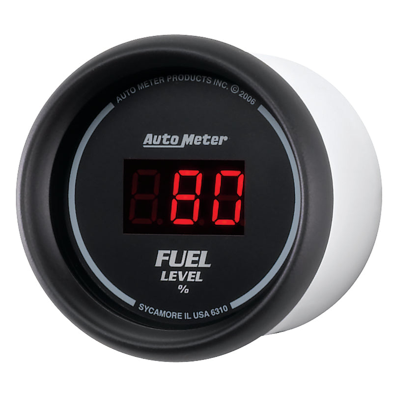 Autometer 52mm Black Digital Programmable Empty-Full Fuel Level Gauge - 6310