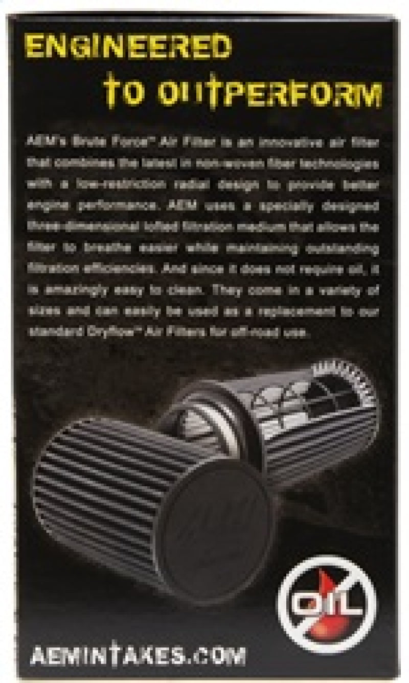 AEM Dryflow Conical Air Filter 2.75in Flange ID / 6in - 21-2029BF