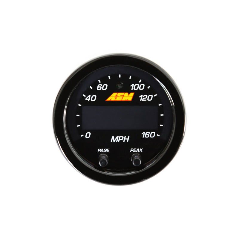 AEM X-Series 0-160 MPH Black Bezel w/ Black Face GPS - 30-0313