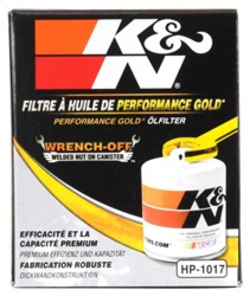 K&N 3.74inch / 2.98 OD Performance Gold Oil Filter - HP-1017