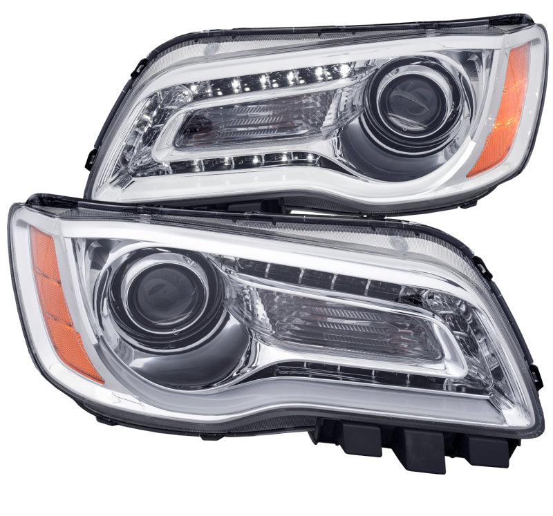 ANZO 2011-2014 Chrysler 300 Projector Headlights w/ Plank Style Design - 121494