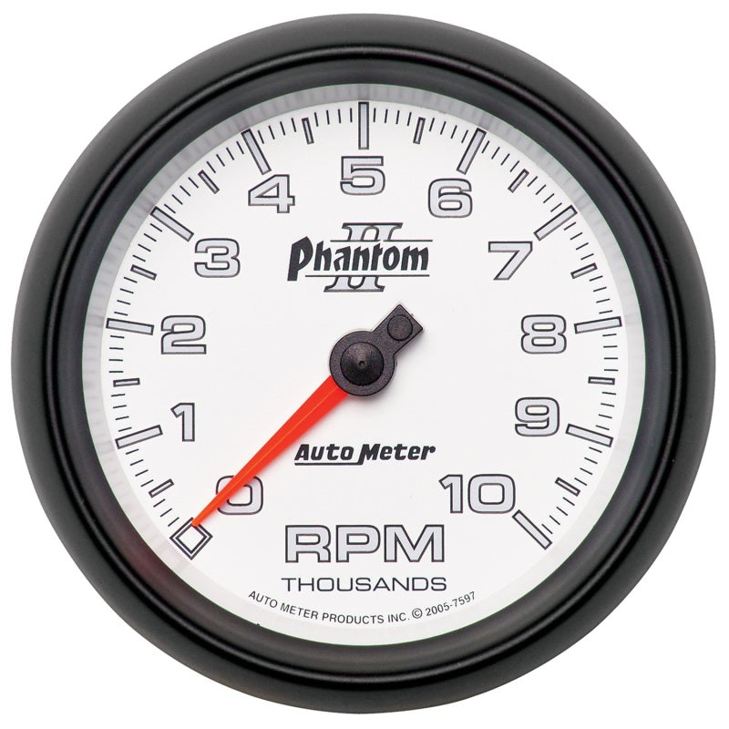 Autometer Phantom II 3-3/8in 10000 RPM In-Dash Tachometer - 7597