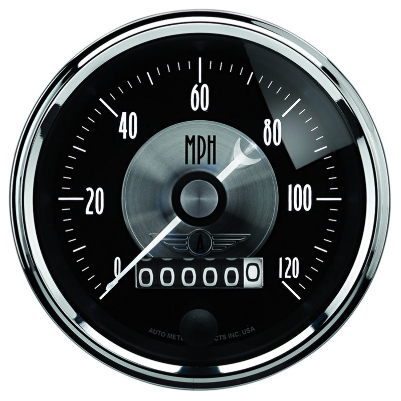 Autometer Prestige Series Black 3-3/8in 120mph Electronic Programmable Speedometer Gauge - 2088