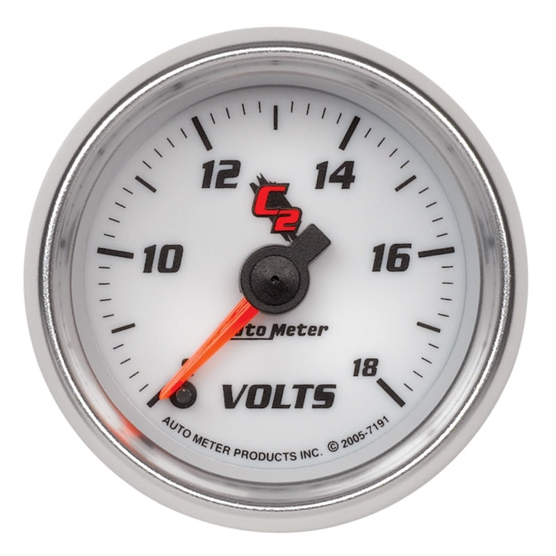 Autometer C2 52mm Electronic 8-18V Voltmeter Gauge - 7191