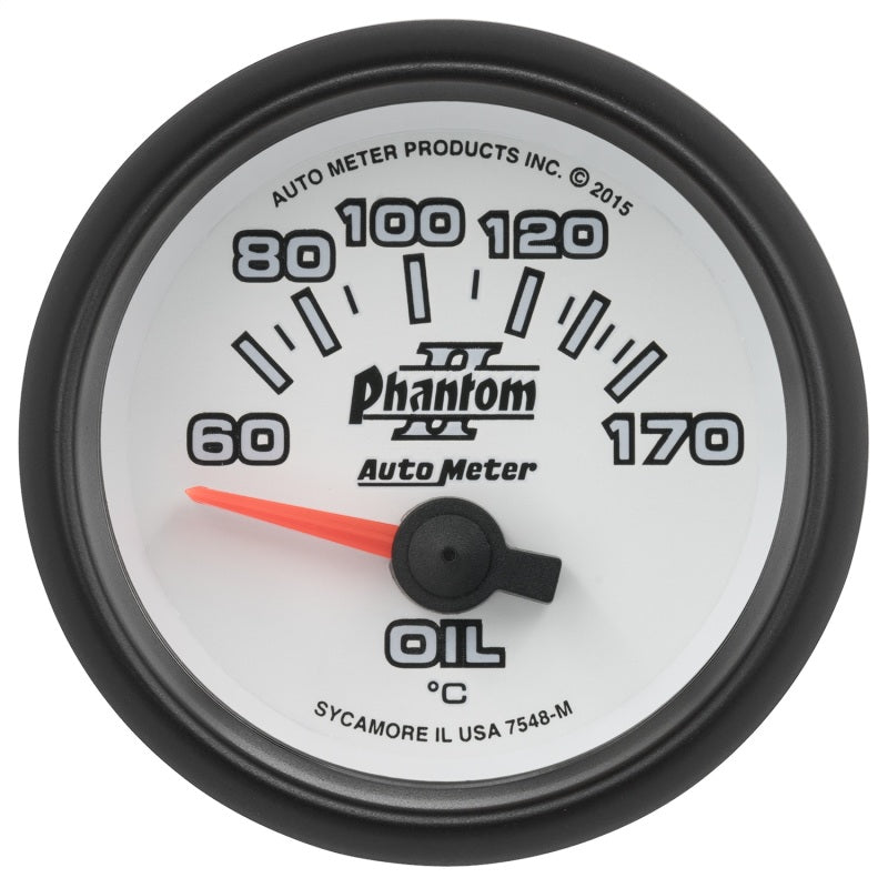 Autometer Phantom II Gauge Oil Temp 2 1/16in 60-170f Electric - 7548-M