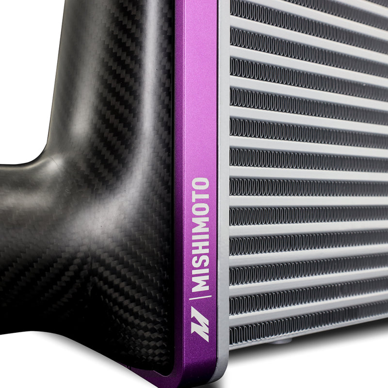 Mishimoto Universal Carbon Fiber Intercooler - Gloss Tanks - 450mm - MMINT-UCF-G4B-C-G