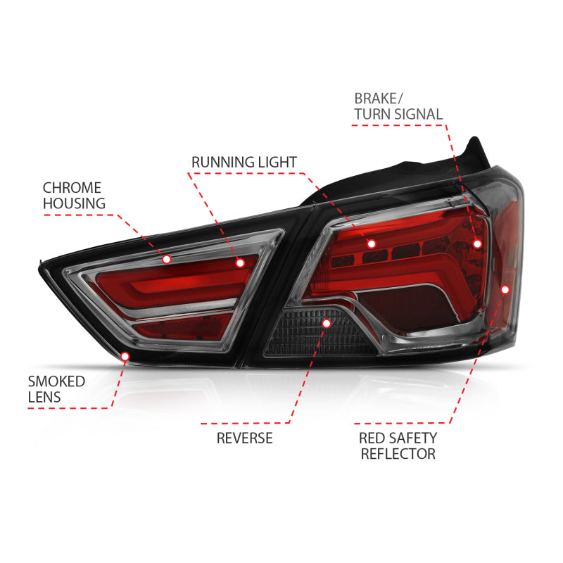 ANZO 14-18 Chevrolet Impala LED Taillights Smoke - 321345