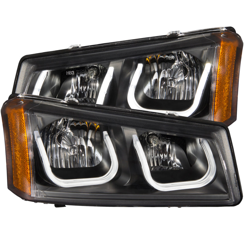 ANZO 2003-2006 Chevrolet Silverado 1500 Projector Headlights w/ U-Bar Black - 111312